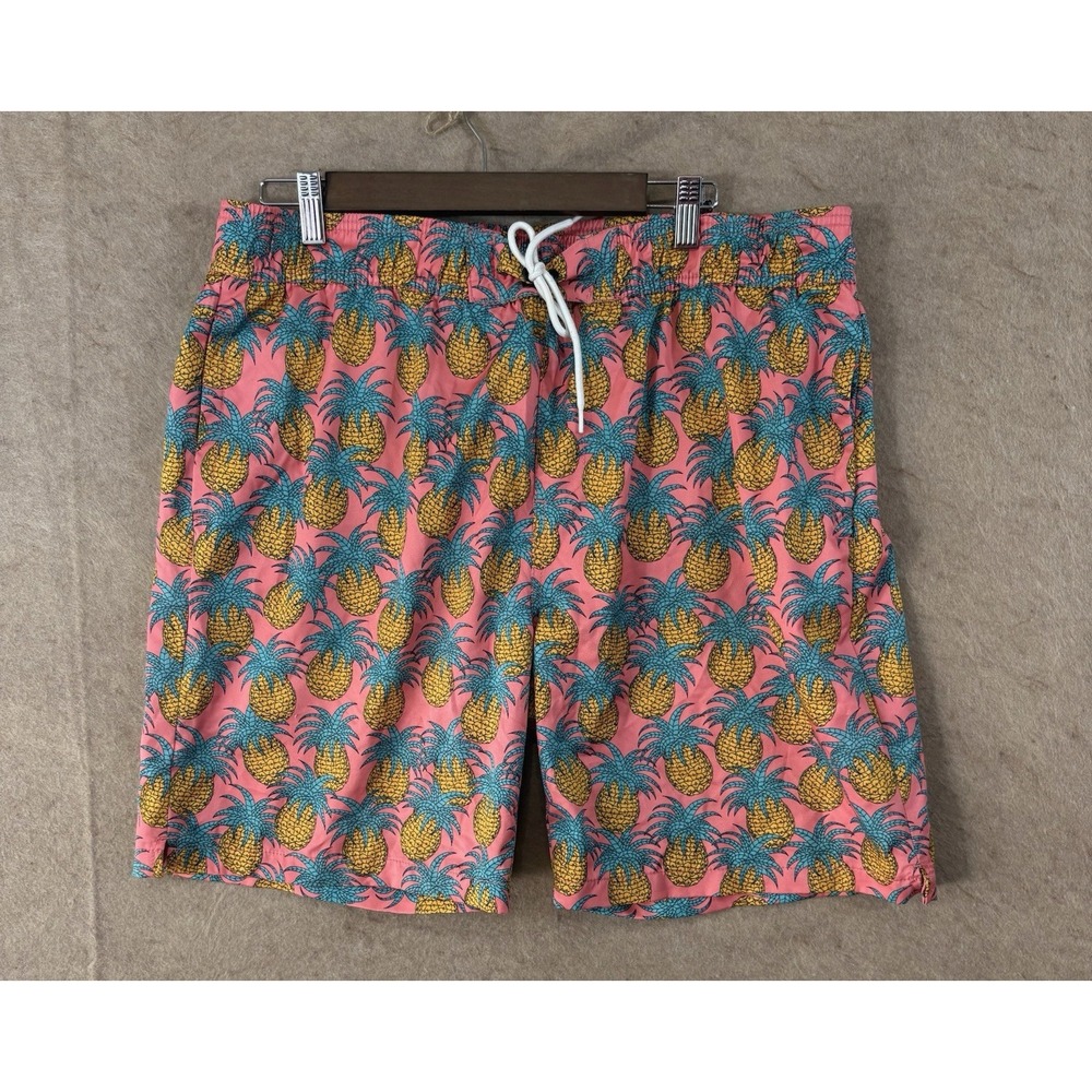 Sovereign Code Swim Trunks XL‎ Pink Pineapple Pockets Hippie Retro 60s Groovy